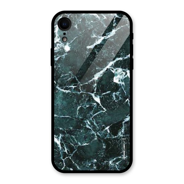 Dark Green Marble Glass Back Case for XR