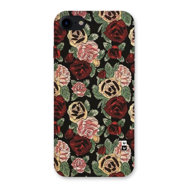 Dark Pastel Flowers Back Case for iPhone SE 2020