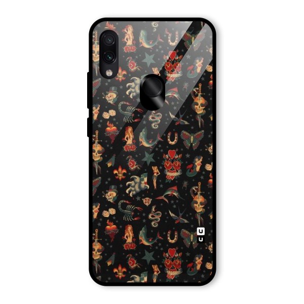 Dark Pattern Glass Back Case for Redmi Note 7