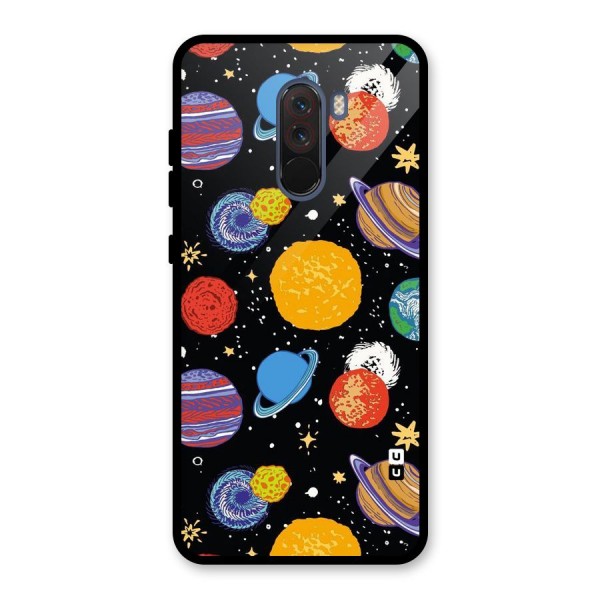 Designer Planets Glass Back Case for Poco F1