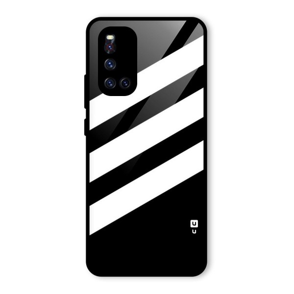 Diagonal Classic Stripes Glass Back Case for Vivo V19