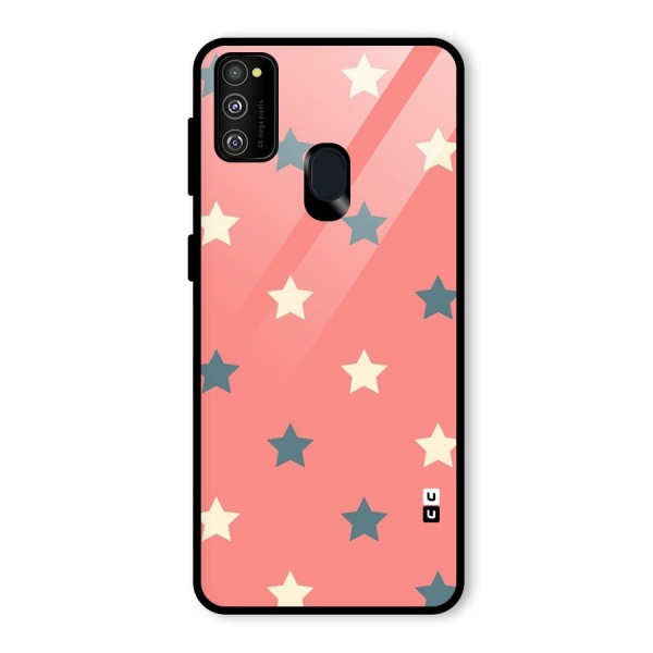 Diagonal Stars Glass Back Case for Galaxy M21