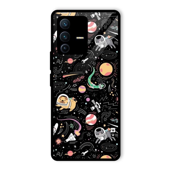 Dog Planetarium Glass Back Case for Vivo V23 Pro