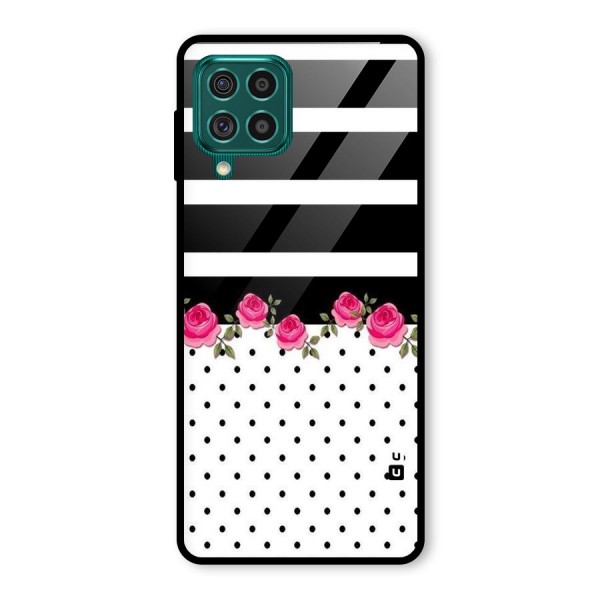 Dots Roses Stripes Glass Back Case for Galaxy F62