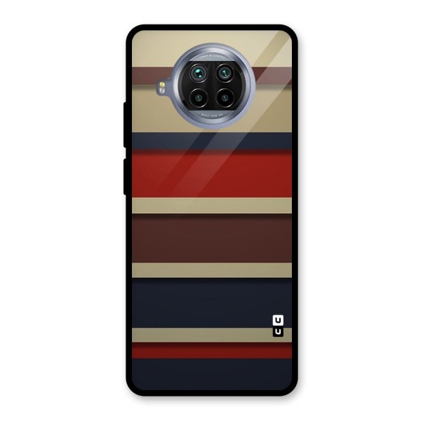 Elegant Stripes Pattern Glass Back Case for Mi 10i