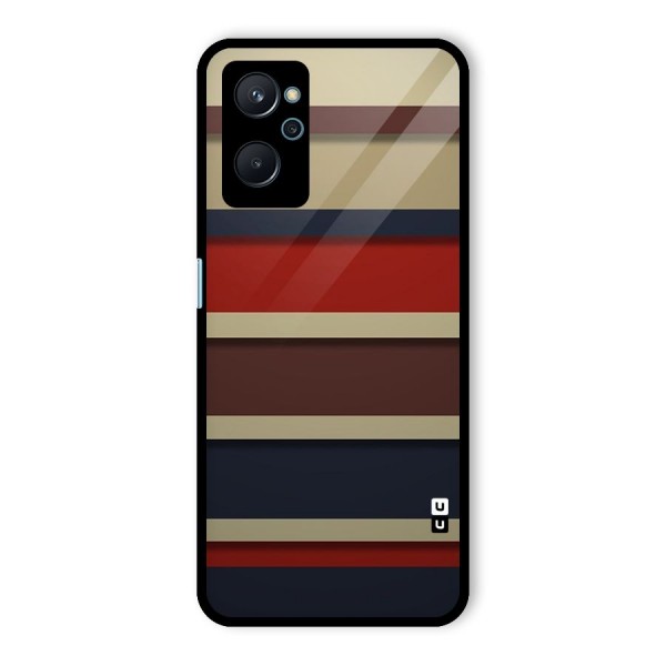 Elegant Stripes Pattern Glass Back Case for Realme 9i