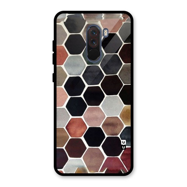 Elite Pastel Hexagons Glass Back Case for Poco F1