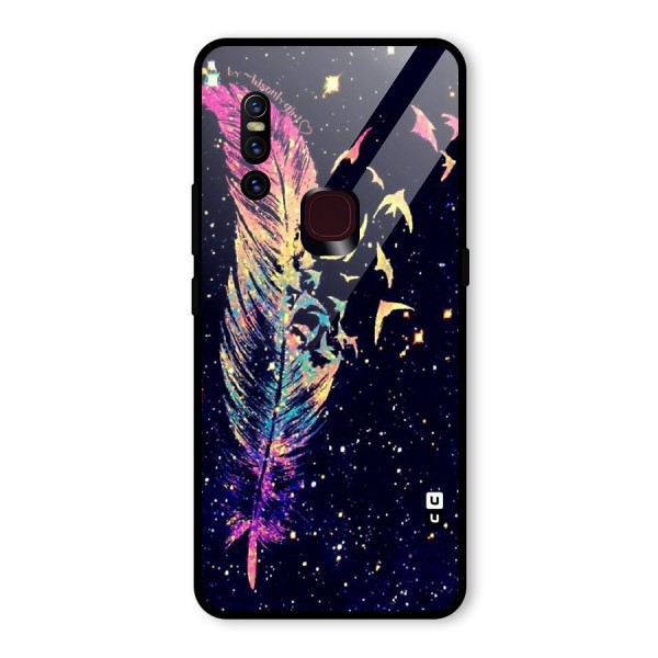 Feather Bird Fly Glass Back Case for Vivo V15