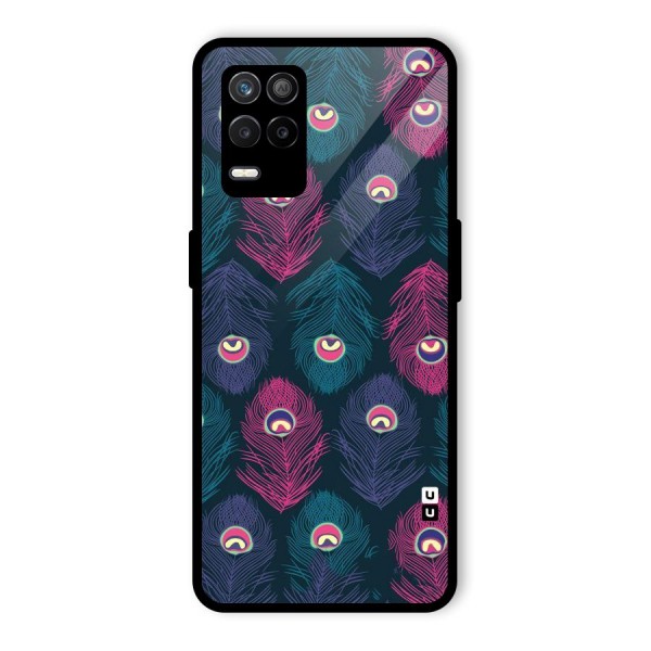 Feathers Patterns Glass Back Case for Realme 9 5G