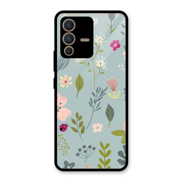 Flawless Flowers Glass Back Case for Vivo V23 5G