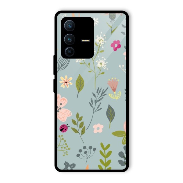 Flawless Flowers Glass Back Case for Vivo V23 Pro