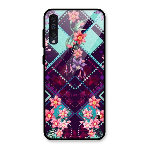 Floral Diamonds Glass Back Case for Galaxy A50s