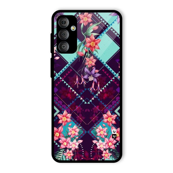 Floral Diamonds Glass Back Case for Galaxy F23