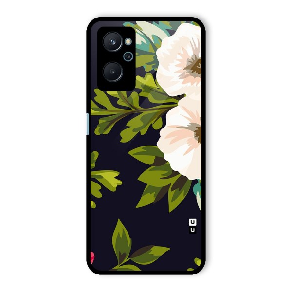 Floral Leaves Glass Back Case for Realme 9i