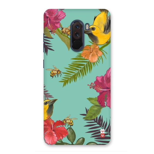 Flower Bird and Bee Back Case for Poco F1