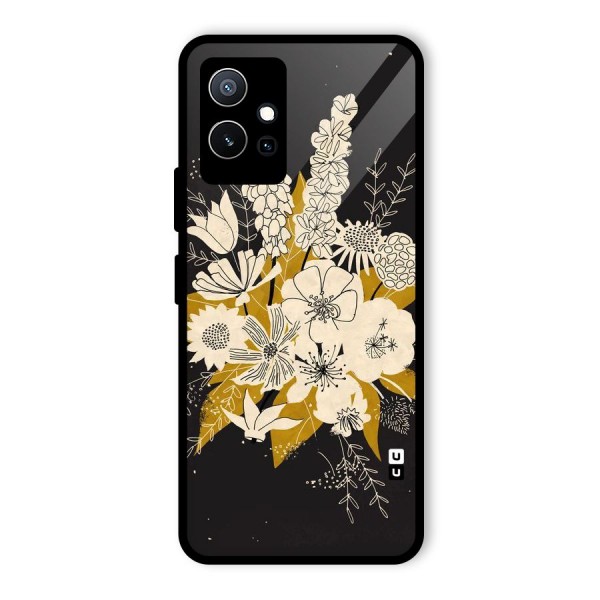 Flower Drawing Glass Back Case for Vivo iQOO Z6