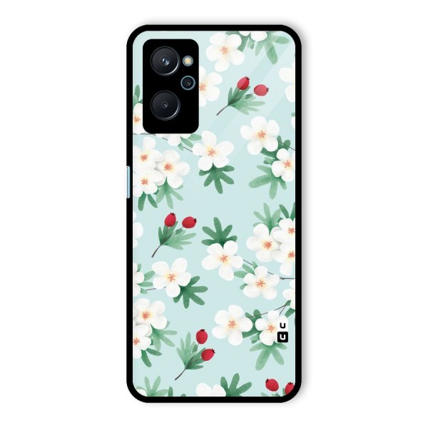 Flowers Pastel Glass Back Case for Realme 9i