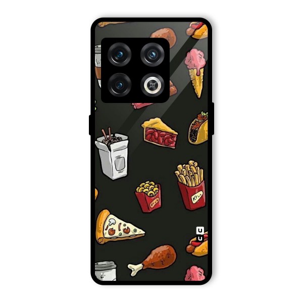 Foodie Pattern Glass Back Case for OnePlus 10 Pro 5G