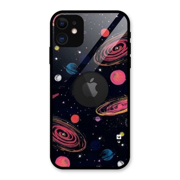 Galaxy Beauty Glass Back Case for iPhone 11 Logo Cut