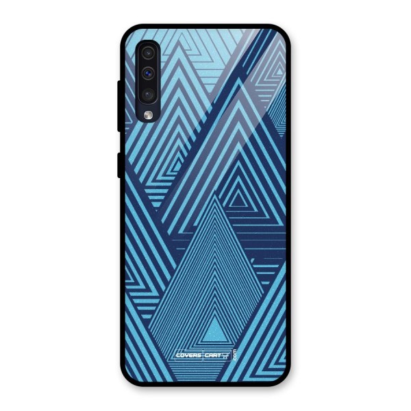 Geometric Blue Print Glass Back Case for Galaxy A50s