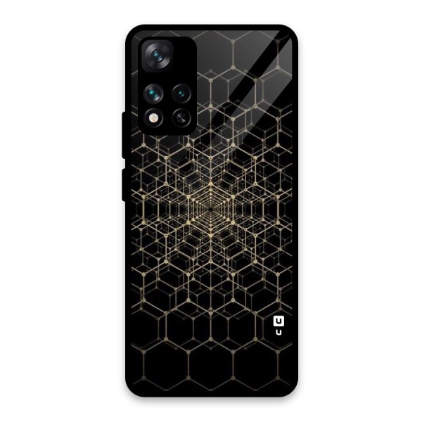 Gold Web Glass Back Case for Xiaomi 11i 5G