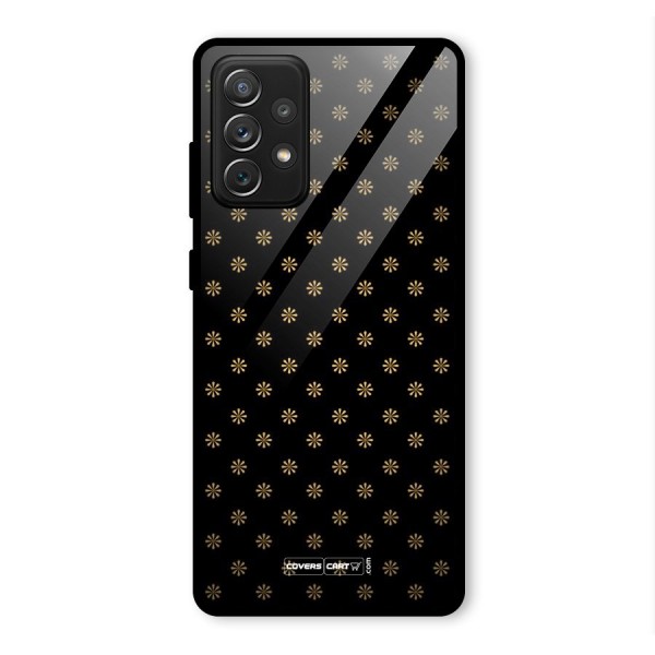 Golden Flowers Glass Back Case for Galaxy A72