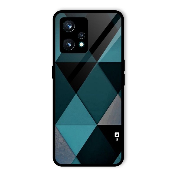 Green Black Shapes Glass Back Case for Realme 9