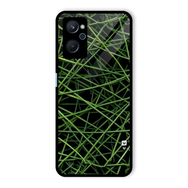 Green Lines Glass Back Case for Realme 9i