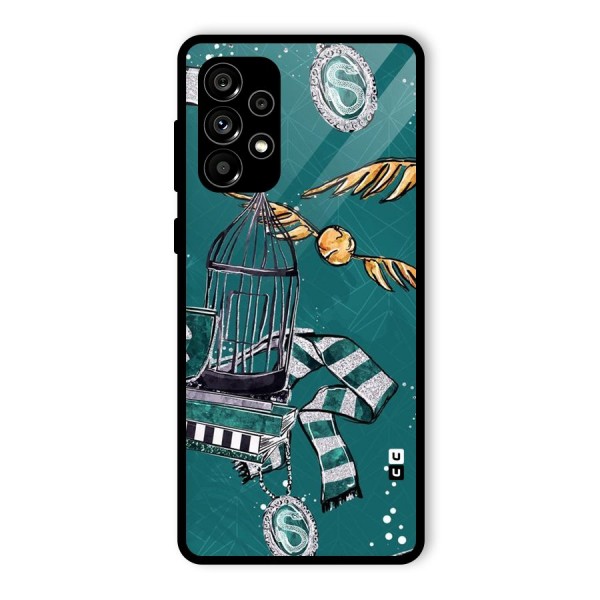 Green Scarf Glass Back Case for Galaxy A73 5G