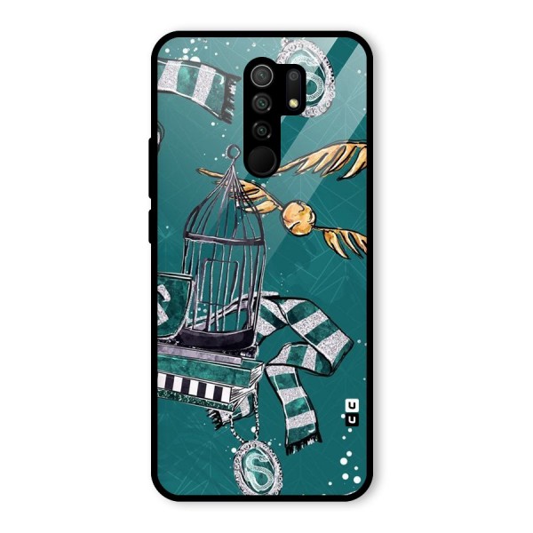 Green Scarf Glass Back Case for Redmi 9 Prime