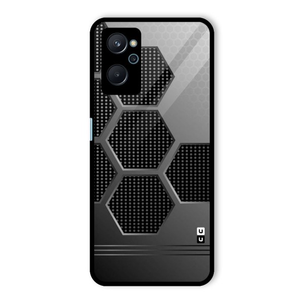 Grey Black Hexa Glass Back Case for Realme 9i