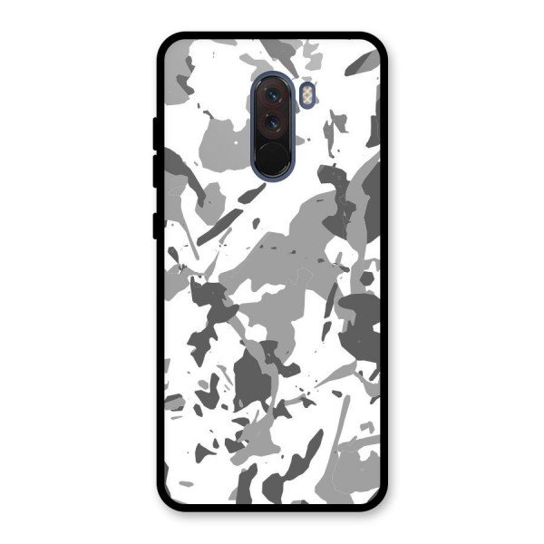 Grey Camouflage Army Glass Back Case for Poco F1