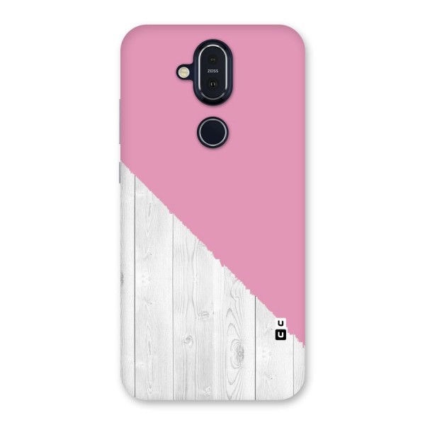 Grey Pink Wooden Design Back Case for Nokia 8.1