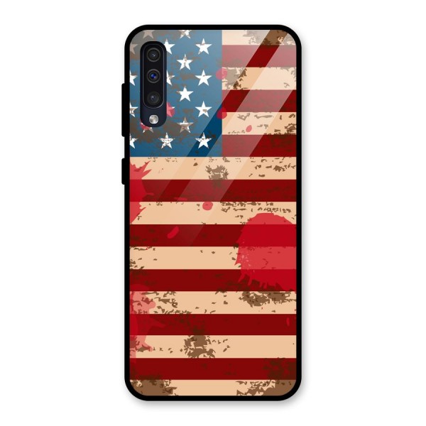 Grunge USA Flag Glass Back Case for Galaxy A50s