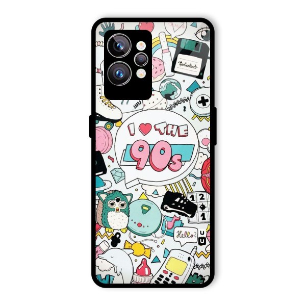 Heart 90s Glass Back Case for Realme GT2 Pro