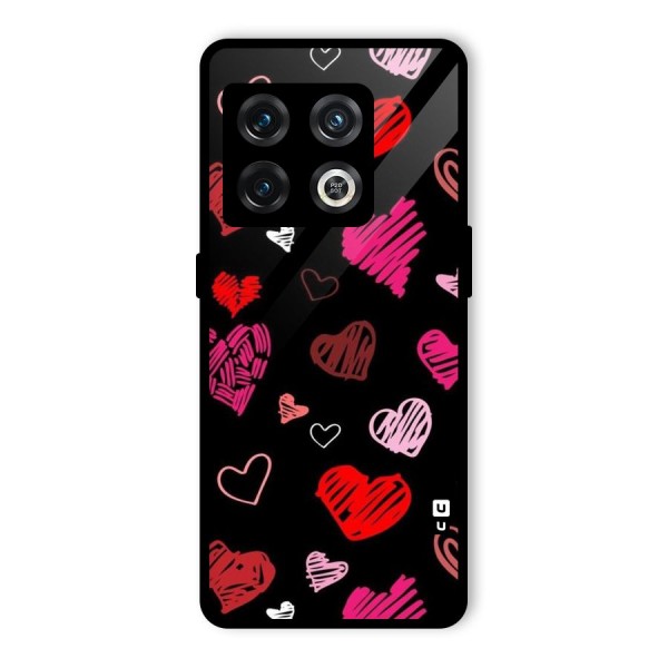 Hearts Art Pattern Glass Back Case for OnePlus 10 Pro 5G