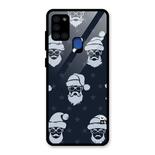 Hipster Santa Glass Back Case for Galaxy A21s