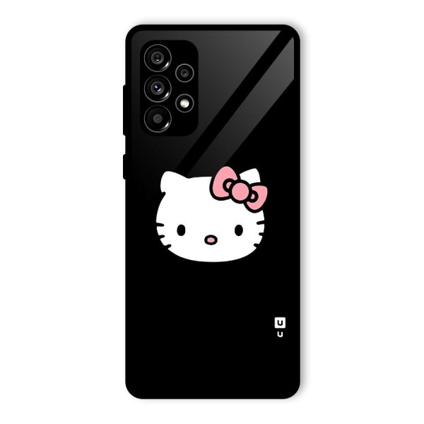 Kitty Cute Glass Back Case for Galaxy A73 5G