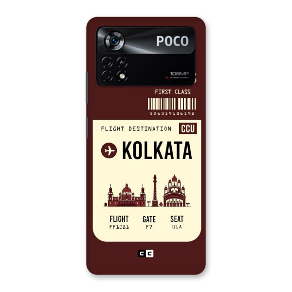 Kolkata Boarding Pass Back Case for Poco X4 Pro 5G