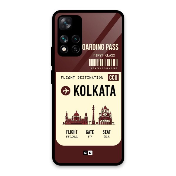 Kolkata Boarding Pass Glass Back Case for Xiaomi 11i HyperCharge 5G