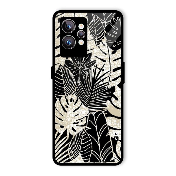 Leaf Pattern Glass Back Case for Realme GT2 Pro