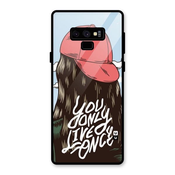 Live Once Glass Back Case for Galaxy Note 9