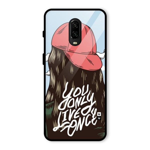 Live Once Glass Back Case for OnePlus 6T