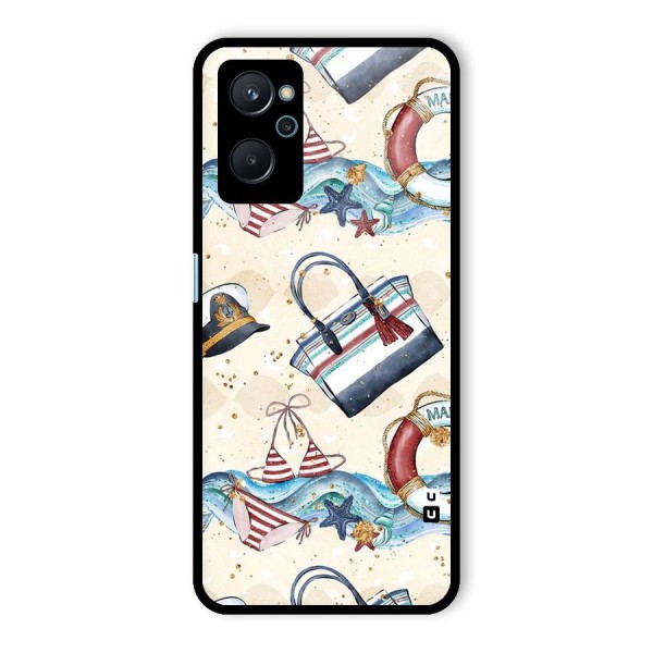 Marine Bag Design Glass Back Case for Realme 9i