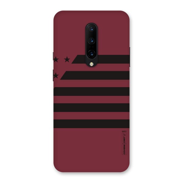 Maroon Star Striped Back Case for OnePlus 7 Pro