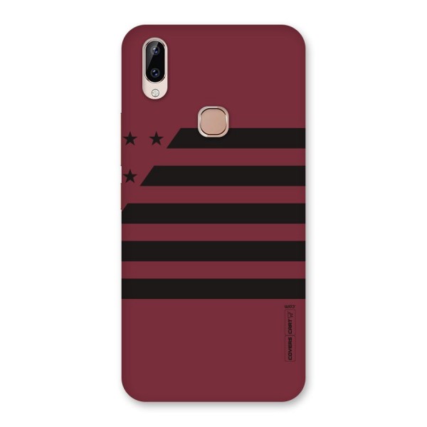 Maroon Star Striped Back Case for Vivo Y83 Pro