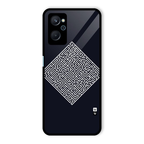 Minimal Maze Pattern Glass Back Case for Realme 9i