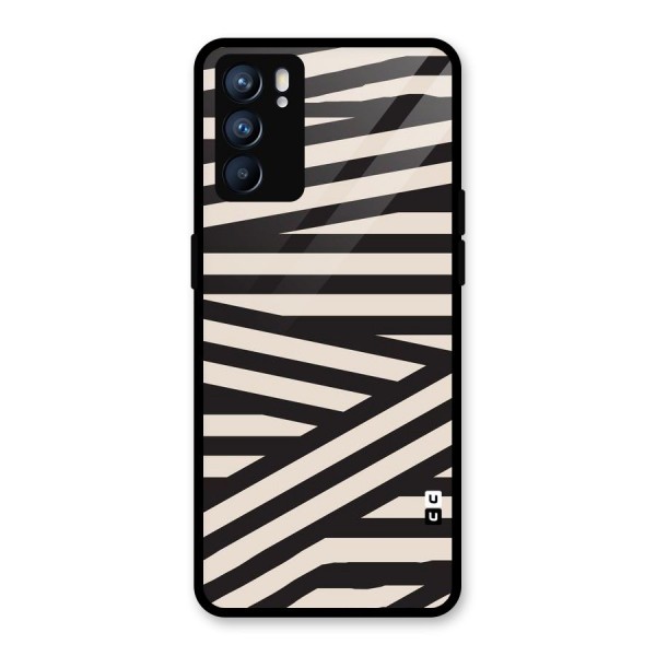 Monochrome Lines Glass Back Case for Oppo Reno6 5G