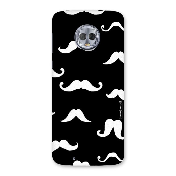 Moustache Pattern (White) Back Case for Moto G6