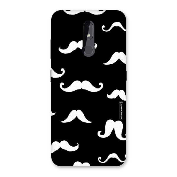 Moustache Pattern (White) Back Case for Nokia 3.2